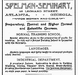 Spelman Seminary Ad 1891