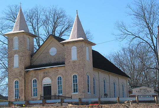 East façade of Bethel A.M.E. Church, 1882-1895, Acworth, GA