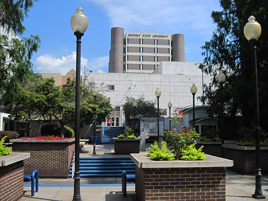 Northeast wing of the Library Plaza (1971, Andrew Steiner of Robert & Co.), demolished in 2019