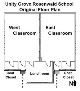 Unity Grove Rosenwald School original floor plan